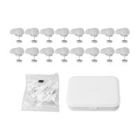 Juego de 16 clips para edredón, broches para funda nórdica, sujetadores de botones para edredón, sujetadores de doble cara con caja de almacenamiento para edredones (Blanca)