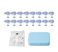 Juego de 16 clips para edredón, broches para funda nórdica, sujetadores de botones para edredón, sujetadores de doble cara con caja de almacenamiento para edredones (Azul)