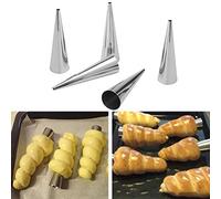 Juego de 16 Moldes de Cuerno de Crema de Acero Inoxidable para Delicias para Hornear, Conos de Repostería Reutilizables Duraderos para el Hogar y el Restaurante, 3,5 Cm de Diámetro, 12,5 Cm