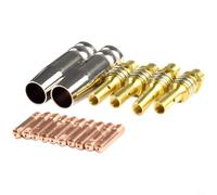 Juego de 16 puntas de soldadura Mig para sopletes Mb15 15ak, incluyendo puntas de contacto, soportes de boquillas y boquillas protectoras para cables de 0,6 mm a 1,2 mm para uso en máquinas Riland