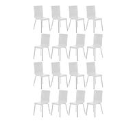 Juego de 16 sillas de espera pepe madera blanco 47x43x87 cm