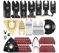 Juego de 166 hojas de sierra multiherramienta para madera, plástico y metal, juego de hojas de sierra oscilante compatibles con Einhell Makita DTM51Z Dremel Parkside Bosch y más