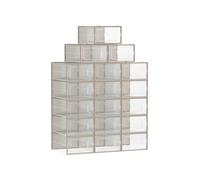 Juego de 18 Cajas de Zapatos Plástico Transparente y Beige Avena