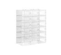 Juego de 18 Cajas para Zapatos Cajas Plegables Transparente y Blanco