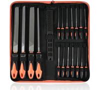 Juego de 19 limas Unyqoos® para madera y metal – Acero aleado forjado T12, incluye estuche de transporte, mangos antideslizantes, 315/145 mm