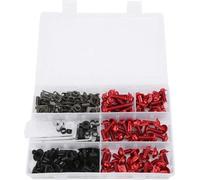 Juego de 198 piezas de tornillos para carenado de motocicleta, tornillos y tuercas M5 y M6, juego universal de tornillos para carenado y carrocería de motocicleta (rojo)