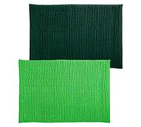 Juego de 2 alfombras de baño antideslizantes en color verde-verde basil 60x90cm