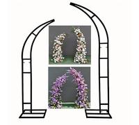 Juego de 2 arcos curvados de metal negro para boda, 180 cm y 210 cm, perfectos para ceremonias, cumpleaños, baby showers, telón de fondo floral Ele para decoración de eventos en interiores y
