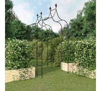 Juego de 2 arcos de jardín de 120 x 38 x 260 cm, color negro, para plantas trepadoras, arco de rosas de acero con recubrimiento en polvo para jardín, terraza, entrada