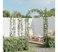 Juego de 2 arcos de jardín para plantas trepadoras, de metal | Metal resistente a la intemperie con 4 patas para rosas y plantas trepadoras, patio y porche, fácil de montar