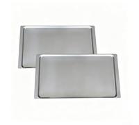 Juego de 2 bandejas de aluminio resistentes para hornear 315 por 435 mm, bandeja rectangular a prueba de óxido para horno para cocinar pan y pasteles
