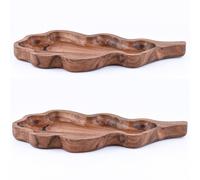 Juego de 2 Bandejas de Servicio Marrakesch de Madera Maciza 30 cm