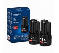 Juego de 2 baterías de repuesto de 12 V y 4,0 Ah compatibles con sistema Bosch Professional 12 V GBA - Baterías de repuesto de ion de litio con indicador LED de estado de carga y sistema de gestión de