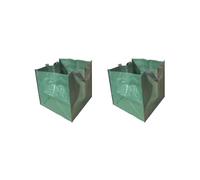 Juego de 2 bolsas de basura reutilizables para piscina, recogida de malas hierbas y hojas caídas, bolsa de hojas de jardín, 50 x 50 x 50 cm, 125 L, color verde