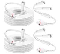 Juego de 2 cables de extensión de 16 pies, divisor en Y para luces | 1 hembra a 2 machos, IP68 impermeable, cable de alimentación de 3 pines para Govee H705A H705B H705C H706A H706B H706C