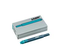 Juego de 2 cartuchos de tinta LAMY T10 con gran capacidad de tinta, aptos para todos los modelos de plumas estilográficas LAMY. Contenido: 1,25 ml por cartucho. 5 uds/paquete. Color tinta: turquesa
