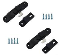Juego de 2 cierres de gancho deslizante horizontal con tornillos, plástico PP y metal galvanizado para ventanas y puertas verticales u horizontales, compatible con izquierda y derecha
