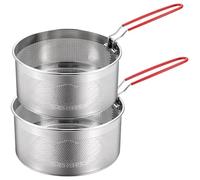 Juego de 2 coladores de pasta acero inoxidable, colador de fideos con asas extraíble, colador de cocina para lavar, escurrir, freír, hervir y cocer al vapor