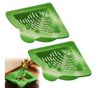 Juego de 2 coladores para fregadero, escurridores con vaciado mediante un solo botón, soporte magnético y placas metálicas adhesivas, cesta para escurrir restos de comida, frutas y verduras (Verde)