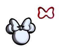 Juego de 2 cortadores de galletas con diseño de Minnie Mouse y su arco para ocasiones especiales, impresión 3D, fabricado en Estados Unidos PR1539