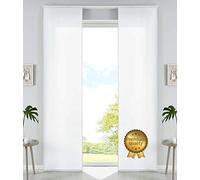 Juego de 2 Cortinas correderas de Microfibra, 245 x 60 cm, Color Blanco Mate