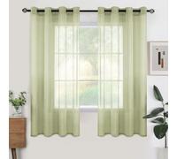 Juego de 2 cortinas semitransparentes cortas para dormitorio y sala de estar