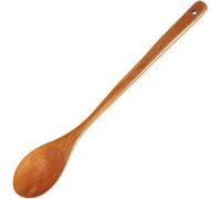 Juego de 2 cucharas de cocina de madera con mango largo de 16, 5 pulgadas, utensilios para revolver y mezclar para sopa, pasta, hornear y asar