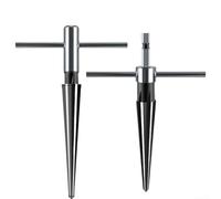 Juego de 2 escariadores cónicos de acero al carbono con mango en T para madera, metal y plástico, herramienta de ampliación de agujeros de 3-13 mm, 5-16 mm con vástago hexagonal para guitarras y