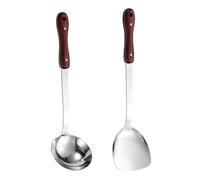 Juego de 2 espátulas de acero inoxidable eficientes utensilios de cocina, espátula y cucharón, utensilios de cocina
