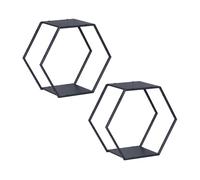 Juego de 2 estantes tand metal 32x37x19cm - negro [en.casa]