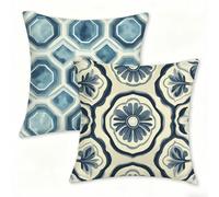Juego de 2 Funda Cojín 45x45 cm Abstracto Fundas de Cojíns Cómodas y Suaves de Lino Cojines para Exterio, Cojine Decorativos Cushion Covers con Cremallera Oculta, Decoracion Hogar Jardin Flor 0n-163