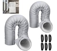 Juego de 2 fundas de aislamiento portátiles para manguera de aire acondicionado, funda de manguera aislada, se adapta a mangueras de escape de 5 y 5.9 pulgadas de diámetro, fácil instalación con 6