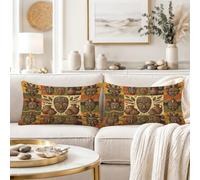 Juego de 2 fundas de almohada con diseño de máscara tribal de 12 x 20 | Impresión de máscara tribal, fundas de almohada, cerámica de loza, paleta de tonos tierra, decoración global