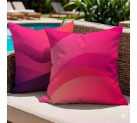 Juego de 2 Fundas de Cojín Exterior 60x60 Impermeables, Púrpura Abstracto Decorativos para Sofá Jardín Terraza, Almohada Lino Doble Cara Estampado, Decoración Primavera Verano para Patio, -#b1907s