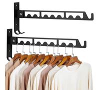 Juego de 2 ganchos abatibles para ropa, acero inoxidable, 32x12x3 cm, para montaje en pared