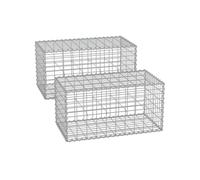 Juego de 2 Gaviones de Piedra 100 x 50 x 50 cm Plata