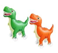 Juego de 2 globos de dinosaurio en 3D, con ruedas | Globo de dinosaurio T- Rex de pie, decoración de cumpleaños de dinosaurio, para fiesta infantil, fiesta en la selva