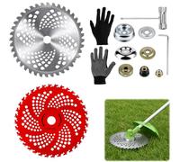 Juego de 2 hojas de sierra para desbrozadora, 255/230 x 25,4 mm, accesorios para desbrozadora, accesorios para desbrozadora, para desbrozadora en 36/80 dientes (rojo y plateado)