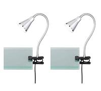 Juego de 2 lámparas de pinza LED con cuello flexible y flexible - 1 luz de pinza de plástico