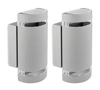 Juego de 2 lámparas LED de pared Up & Down IP44 para exteriores, incluye 2 bombillas LED de 5 W, blanco cálido, 230 V, lámpara de montaje en pared, color gris mate
