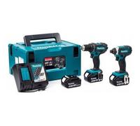 Juego de 2 máquinas 18 V 5 Ah de iones de litio (taladro atornillador DDF482 + destornillador de impacto DTD152) + 3 baterías DLX2127TJ1 Makita
