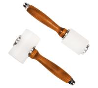 Juego de 2 martillos de cuero, con cabeza de nylon, mango de madera, diseño ergonómico
