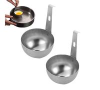 Juego de 2 moldes de huevo escalfado de acero inoxidable para colgar huevos con cáscara perfectos, caldera antiadherente, herramienta de cocina