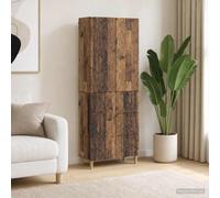 Juego de 2 muebles de madera vieja con espacio de almacenamiento y enchufes | Madera maciza recuperada, resistente a la intemperie, cojines incluidos, diseño modular, gestión de cables