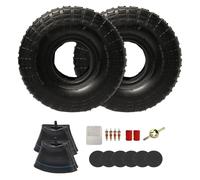 Juego de 2 neumáticos 4.10/3.50-4 y cámara interior de 10" neumático y cámara de servicio pesado con vástago de válvula recto TR-13 para carretilla de mano, carretilla, carro, carrito, carro de jardín