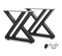 Juego de 2 patas de mesa de acero, marco X 71 cm x 50 cm, patas de muebles resistentes, patas de mesa de comedor, patas de banco, patas de escritorio de computadora, patas de mesa de café