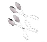Juego de 2 pinzas ergonómicas de acero inoxidable para servir en el lavavajillas, con clip plateado para el agarre de los alimentos, resistentes al óxido, para pasteles, pasteles, sándwiches, pan