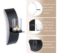 Juego de 2 portavelas de pared Unyqoos® – hierro/metal , soldados a mano, para velas pequeñas tradicionales o LED, diseño elegante y decorativo