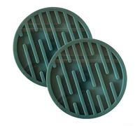 Juego de 2 posavasos de silicona resistentes al calor drenables para mesas de comedor de cocina, bordes antideslizantes para tazas de café, cuencos y ollas (verde)