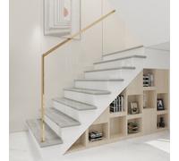 Juego de 2 protectores para escalones "Bunschoten" con cantoneras de PVC, dimensiones 120 x 32 x 4,6 cm, aspecto de roble gris